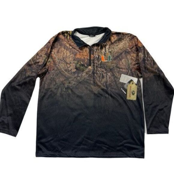 Miami Colosseum Mossy Oak Fleet II 1/4 Zip Fleece Pullover Camo Jacket Mens XXL - Picture 1 of 4